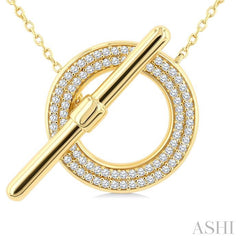 ASHI Circle Toggle Diamond Fashion Necklace 979YQPPTGNKYG-RD