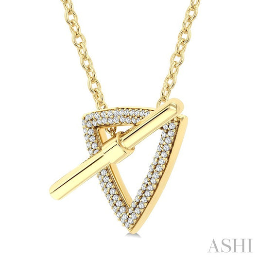 ASHI Trilliant Toggle Diamond Fashion Necklace 979YQPPTGNKYG-TR