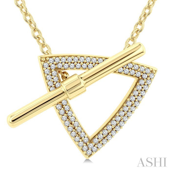 ASHI Trilliant Toggle Diamond Fashion Necklace 979YQPPTGNKYG-TR