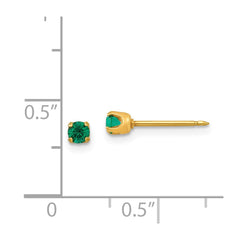 97E Inverness 14k 3mm May Crystal Birthstone Post Earrings