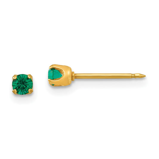 97E Inverness 14k 3mm May Crystal Birthstone Post Earrings