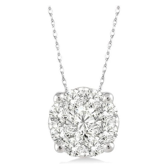Parkplace Jewelers Round Shape Lovebright Essential Diamond Solitaire Pendant 91758PPFGPDWG