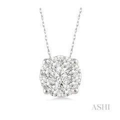 ASHI Round Shape Lovebright Essential Diamond Solitaire Pendant 91758PPFGPDWG