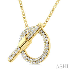 ASHI Circle Toggle Diamond Fashion Necklace 980YHPPFGNKYG