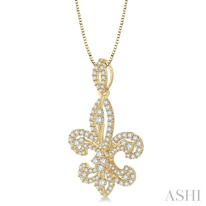 ASHI Fleur De Lis Diamond Pendant 98361PPFGPDYG