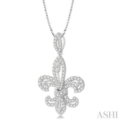 ASHI Fleur De Lis Diamond Pendant 98372PPFHPDWG