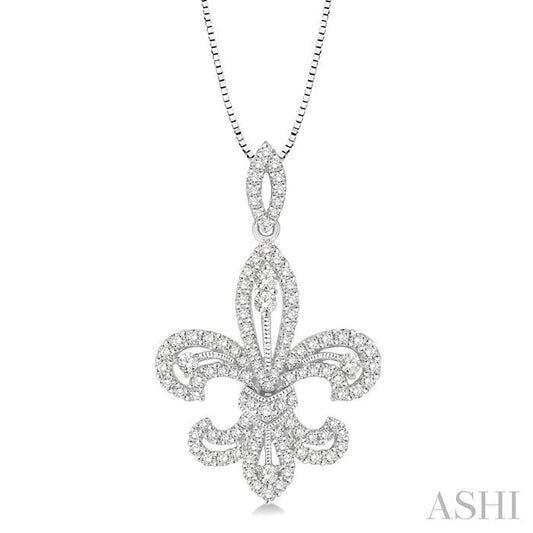 ASHI Fleur De Lis Diamond Pendant 98372PPFHPDWG