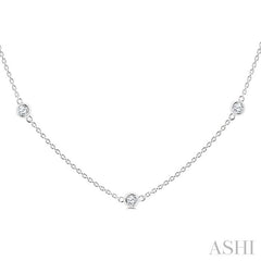 ASHI Bezel Set Diamond Station Necklace 983S1PPFGNKWG
