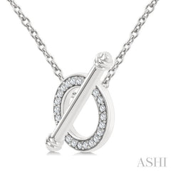 ASHI Circle Toggle Diamond Fashion Necklace 983Y0PPTSNKWG