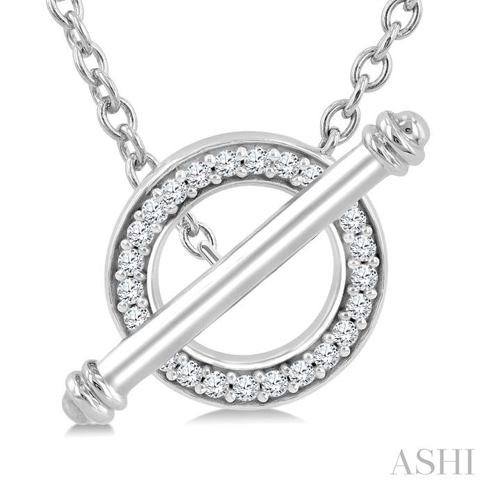 ASHI Circle Toggle Diamond Fashion Necklace 983Y0PPTSNKWG