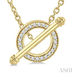 ASHI Circle Toggle Diamond Fashion Necklace 983Y0PPTSNKYG