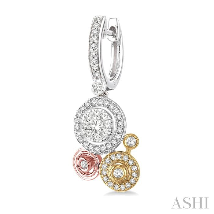 ASHI Round Shape Halo Lovebright Diamond Fashion Earrings 98412PPFGER3T