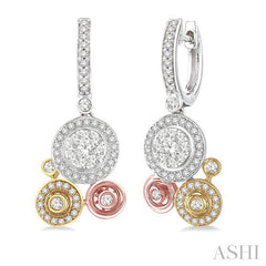 ASHI Round Shape Halo Lovebright Diamond Fashion Earrings 98412PPFGER3T