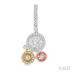 ASHI Round Shape Halo Lovebright Diamond Fashion Earrings 98412PPFGER3T