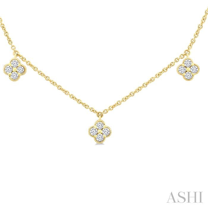ASHI Clover Diamond Station Necklace 984SHPPFGNKYG