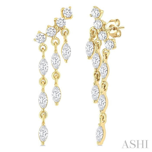 ASHI Marquise Shape Chandelier Diamond Earrings 984Y2PPFGERYG-MQ