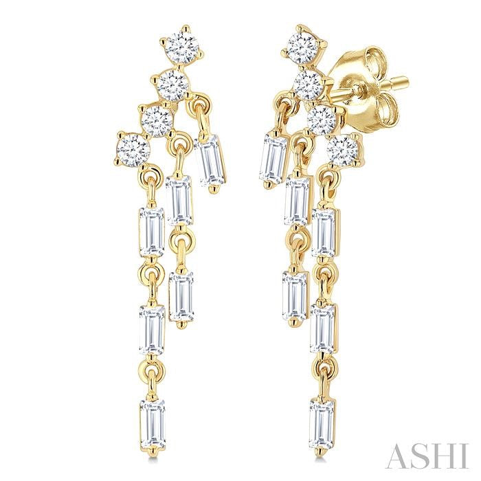ASHI Emerald Shape Chandelier Diamond Earrings 984Y2PPFGERYG-OC
