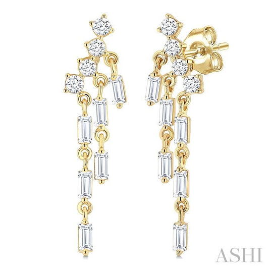 ASHI Emerald Shape Chandelier Diamond Earrings 984Y2PPFGERYG-OC