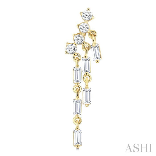 ASHI Emerald Shape Chandelier Diamond Earrings 984Y2PPFGERYG-OC