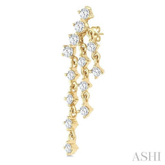 ASHI Round Shape Chandelier Diamond Earrings 984Y2PPFGERYG-RD