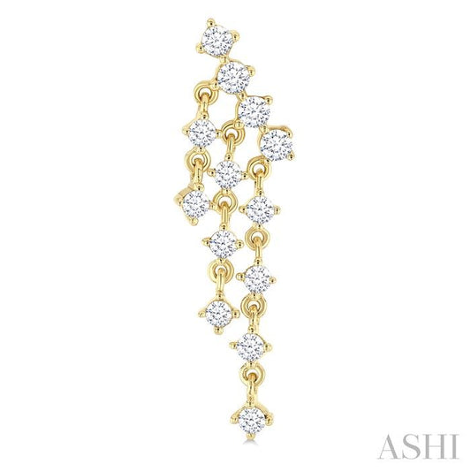 ASHI Round Shape Chandelier Diamond Earrings 984Y2PPFGERYG-RD
