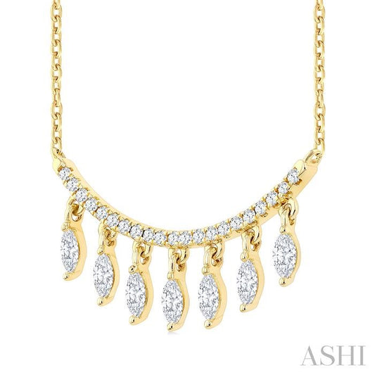 ASHI Marquise Shape Diamond Fashion Necklace 984YHPPFGNKYG-MQ