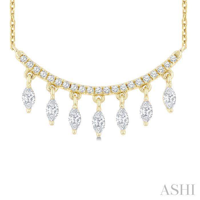 ASHI Marquise Shape Diamond Fashion Necklace 984YHPPFGNKYG-MQ