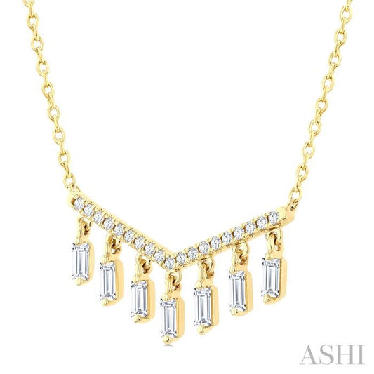 ASHI Baguette Diamond Chandelier Fashion Necklace 984YHPPFGNKYG-OC