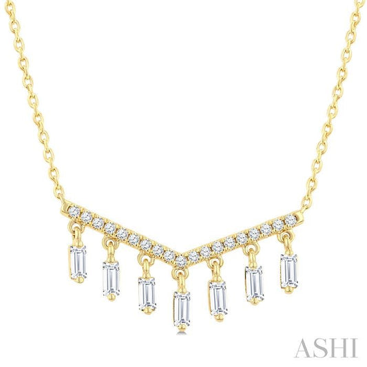 ASHI Baguette Diamond Chandelier Fashion Necklace 984YHPPFGNKYG-OC