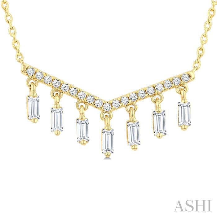 ASHI Baguette Diamond Chandelier Fashion Necklace 984YHPPFGNKYG-OC