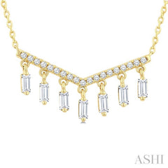 ASHI Baguette Diamond Chandelier Fashion Necklace 984YHPPFGNKYG-OC