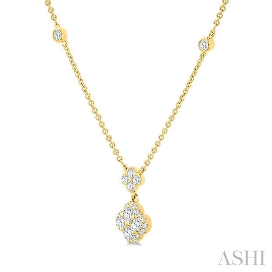 ASHI Clover Diamond Station Necklace 985SHPPFGNKYG