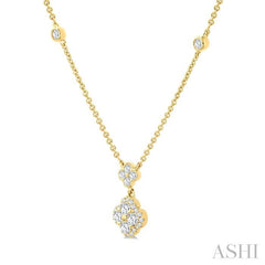 ASHI Clover Diamond Station Necklace 985SHPPFGNKYG