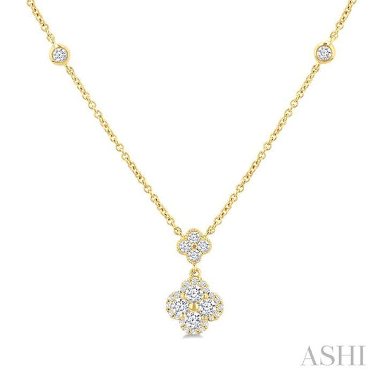 ASHI Clover Diamond Station Necklace 985SHPPFGNKYG