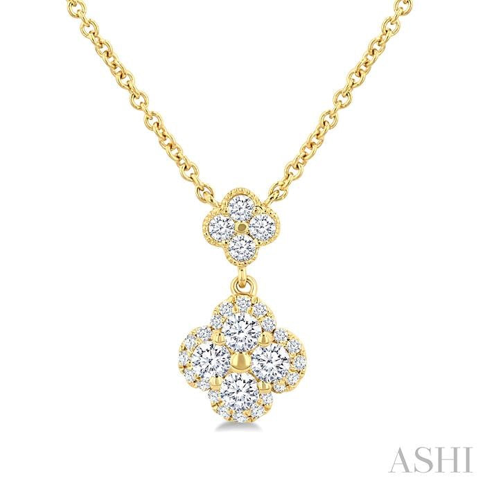 ASHI Clover Diamond Station Necklace 985SHPPFGNKYG