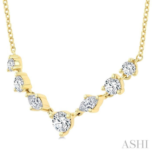 ASHI Mixed Shape Diamond Fashion Necklace 985YHPPFGNKYG