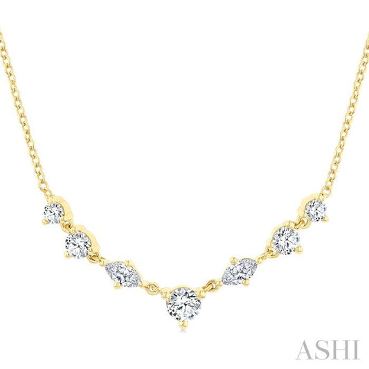 ASHI Mixed Shape Diamond Fashion Necklace 985YHPPFGNKYG