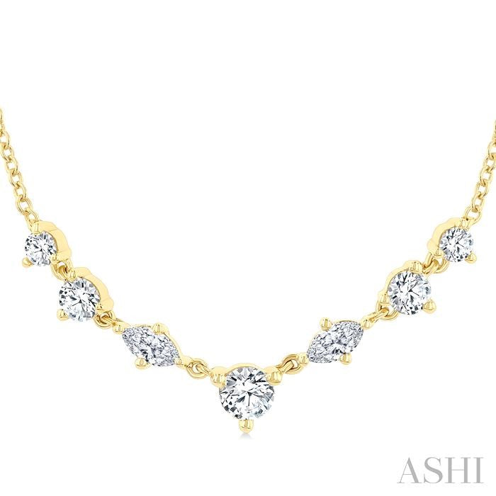 ASHI Mixed Shape Diamond Fashion Necklace 985YHPPFGNKYG