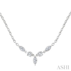 ASHI Marquise & Round Shape Diamond Fashion Necklace 986YUPPFGNKWG
