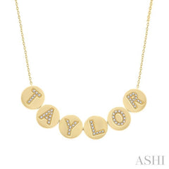 ASHI Block 'TAYLOR' Diamond Disc Necklace 986Z0PPTSNKYG