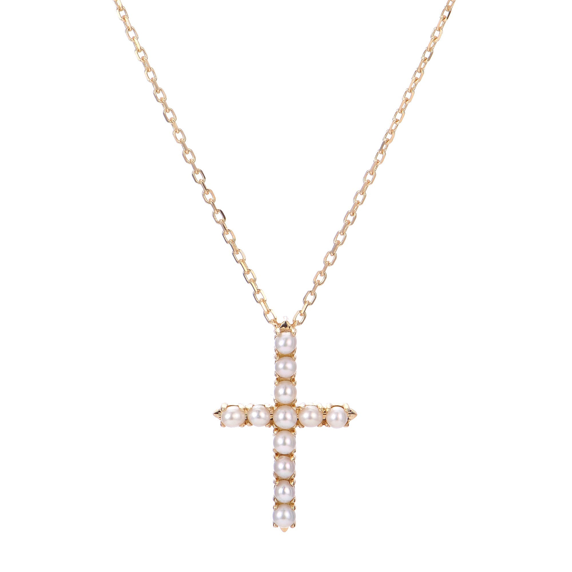 Parkplace Pearls 14KT Yellow Gold Freshwater Pearl Cross Pendant 987126/FW18
