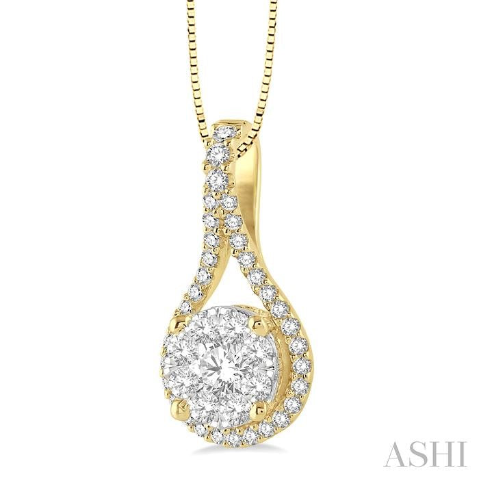 ASHI Pear Shape Lovebright Diamond Pendant 98733PPFGPDYW