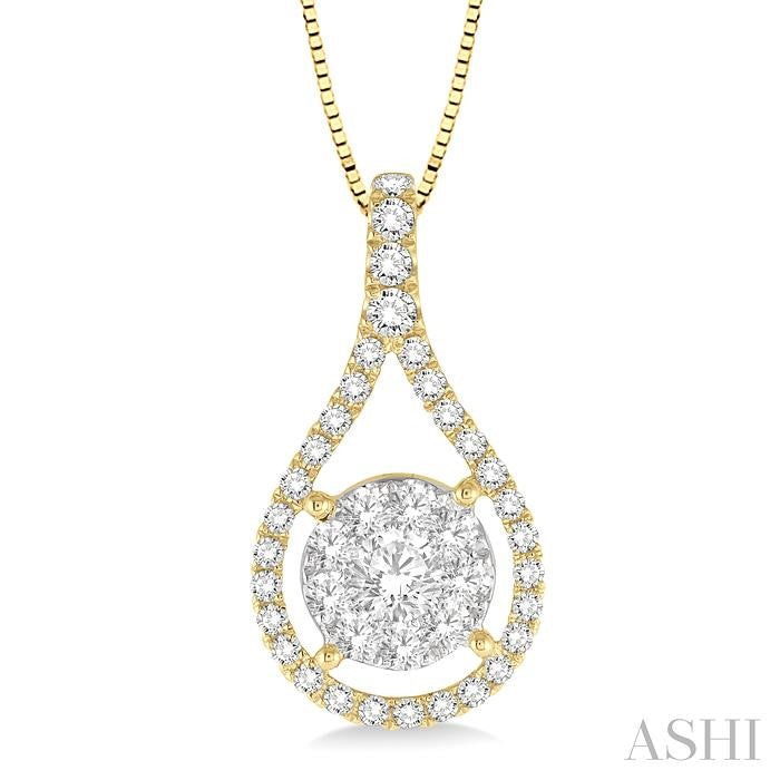 ASHI Pear Shape Lovebright Diamond Pendant 98733PPFGPDYW