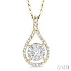 ASHI Pear Shape Lovebright Diamond Pendant 98733PPFGPDYW