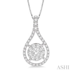 ASHI Pear Shape Lovebright Diamond Pendant 98733PPFHPDWG