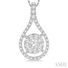 ASHI Pear Shape Lovebright Diamond Pendant 98733PPFHPDWG