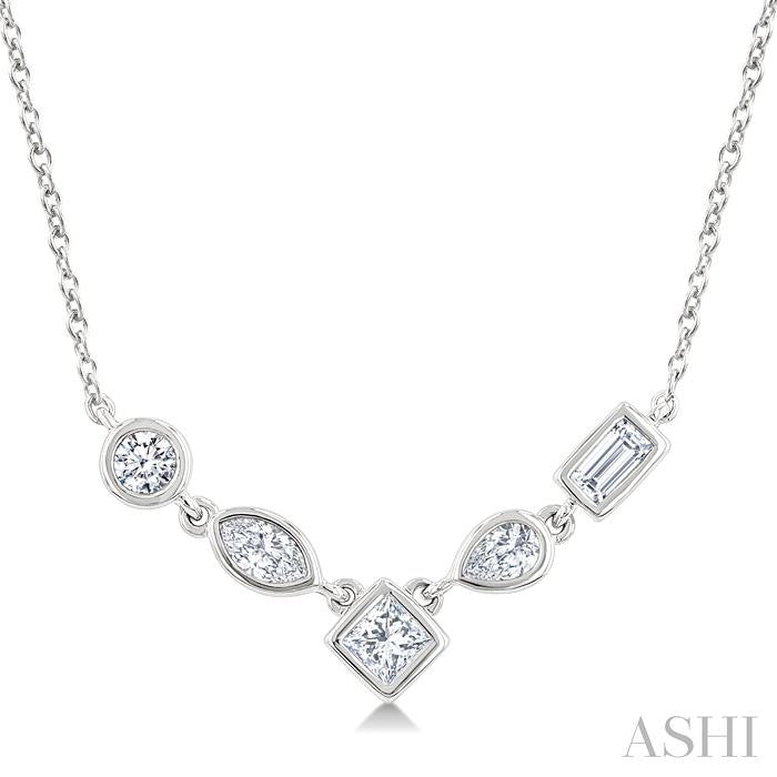 ASHI Mixed Shape Diamond Fashion Necklace 987YQPPFGNKWG
