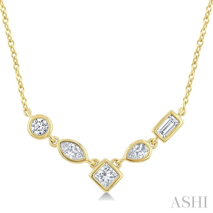 ASHI Mixed Shape Diamond Fashion Necklace 987YQPPFGNKYG