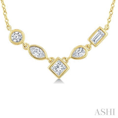 ASHI Mixed Shape Diamond Fashion Necklace 987YQPPFGNKYG