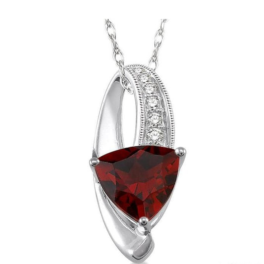 Parkplace Jewelers Trillion Shape Gemstone & Diamond Pendant 61009PPTSPDGTWG